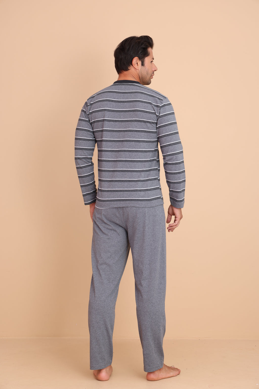Brink Regular Gri Erkek Uzun Kol Pijama Takımı