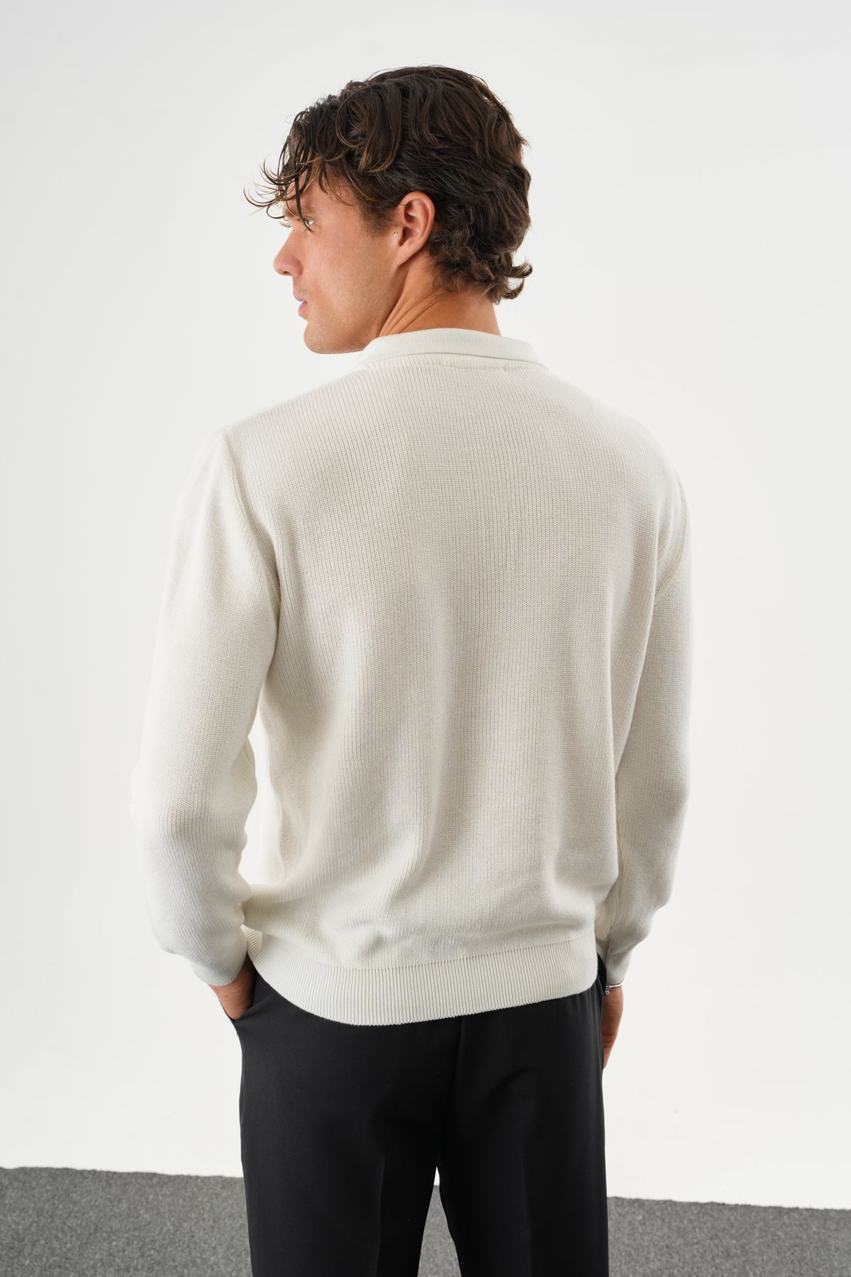 Haze Oversize Triko Uzun Kollu Kazak Ekru