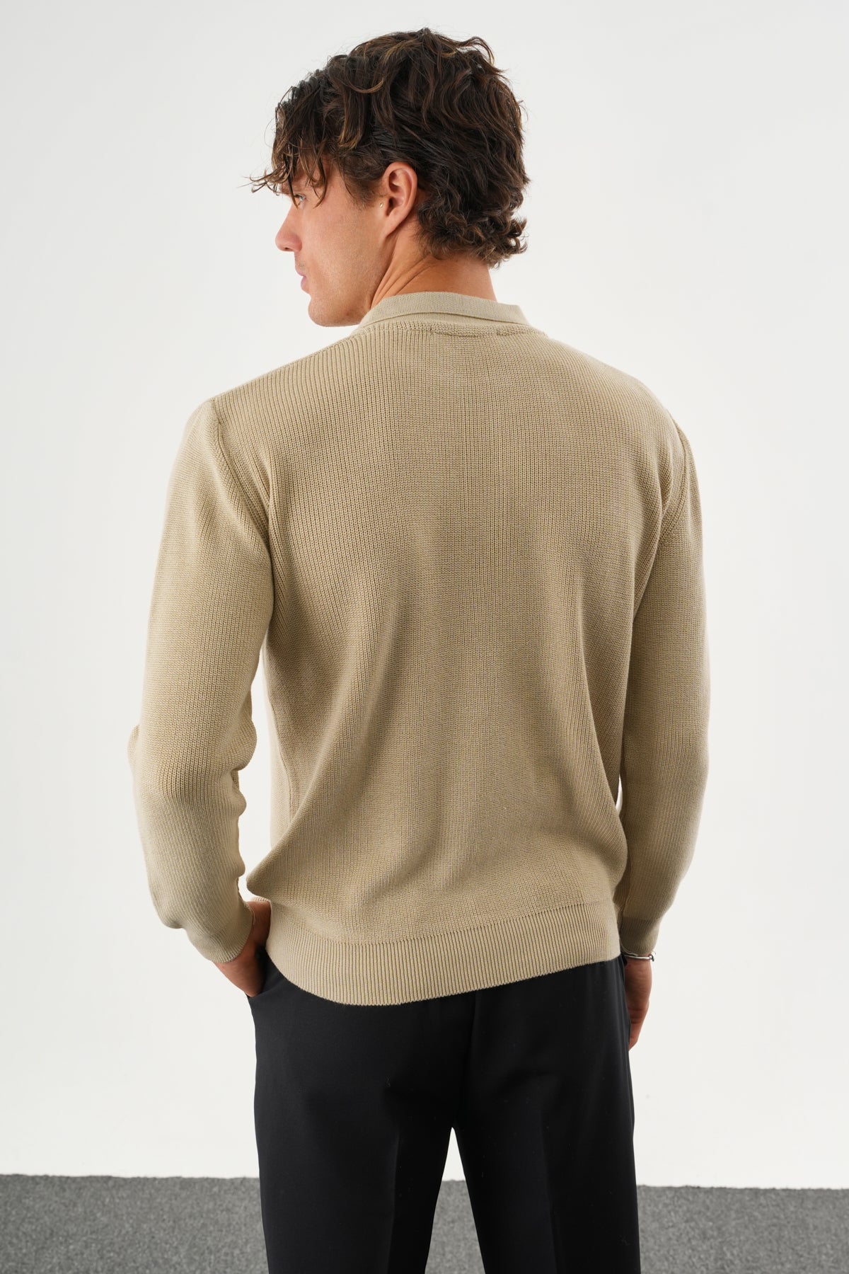 Haze Oversize Triko Uzun Kollu Kazak Bej