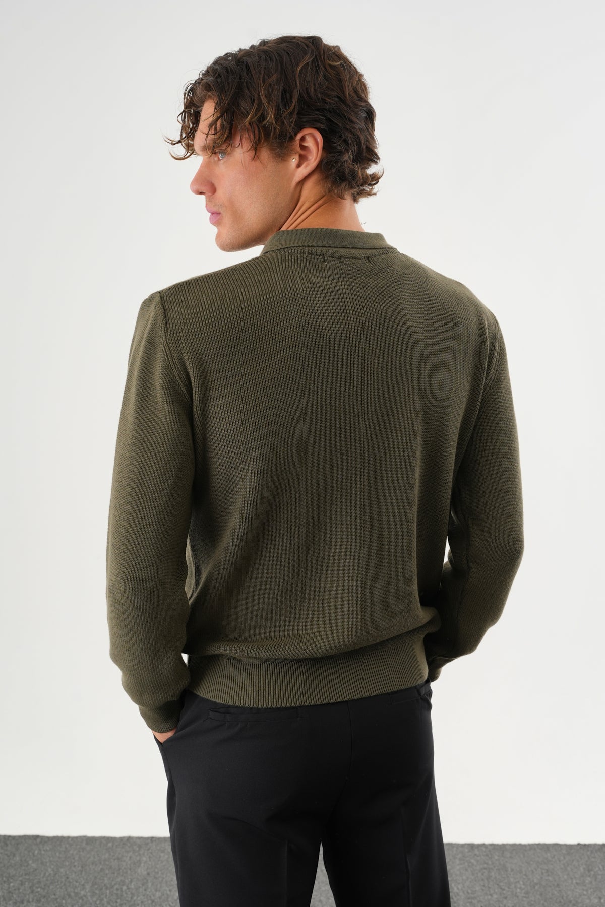 Haze Oversize Triko Uzun Kollu Kazak Haki