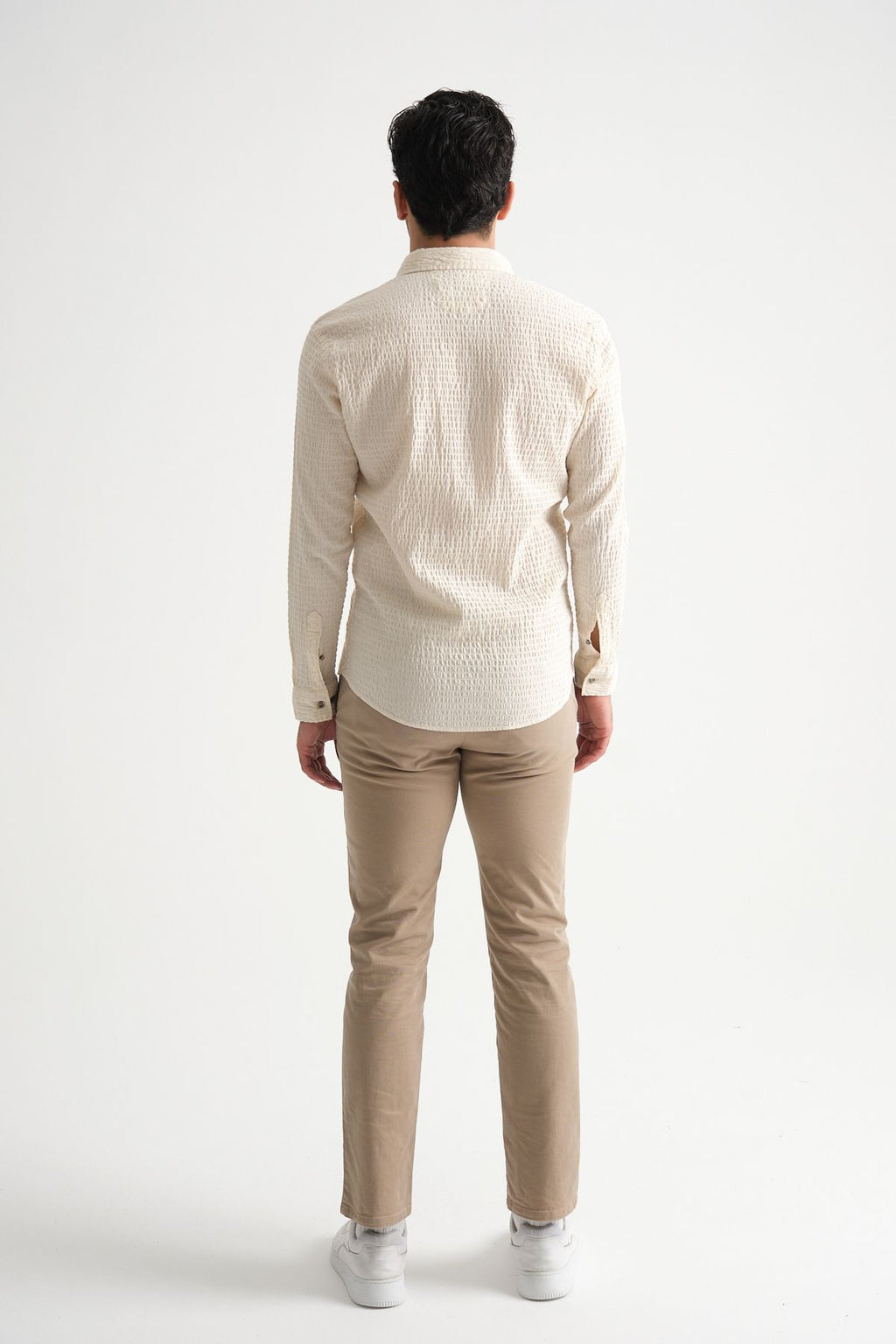 Erkek %100 Pamuk Yazlık Regular Fit Gömlek 2641 Bej