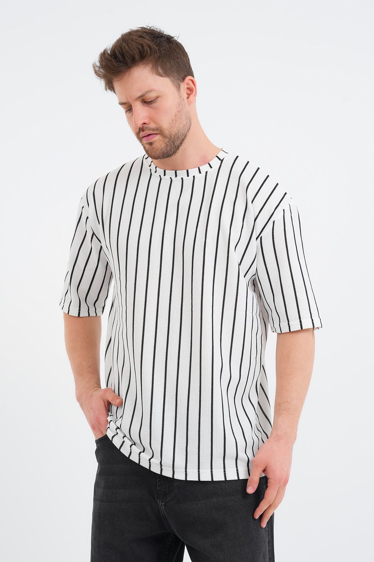 Shift Erkek Oversize Tişört Beyaz