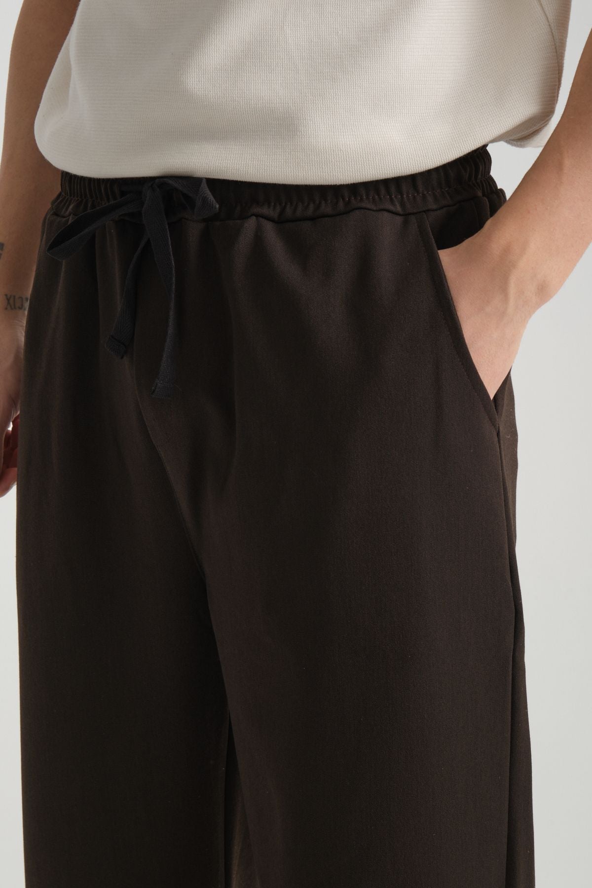 Ferith Baggy Kumaş Pantolon Kahverengi
