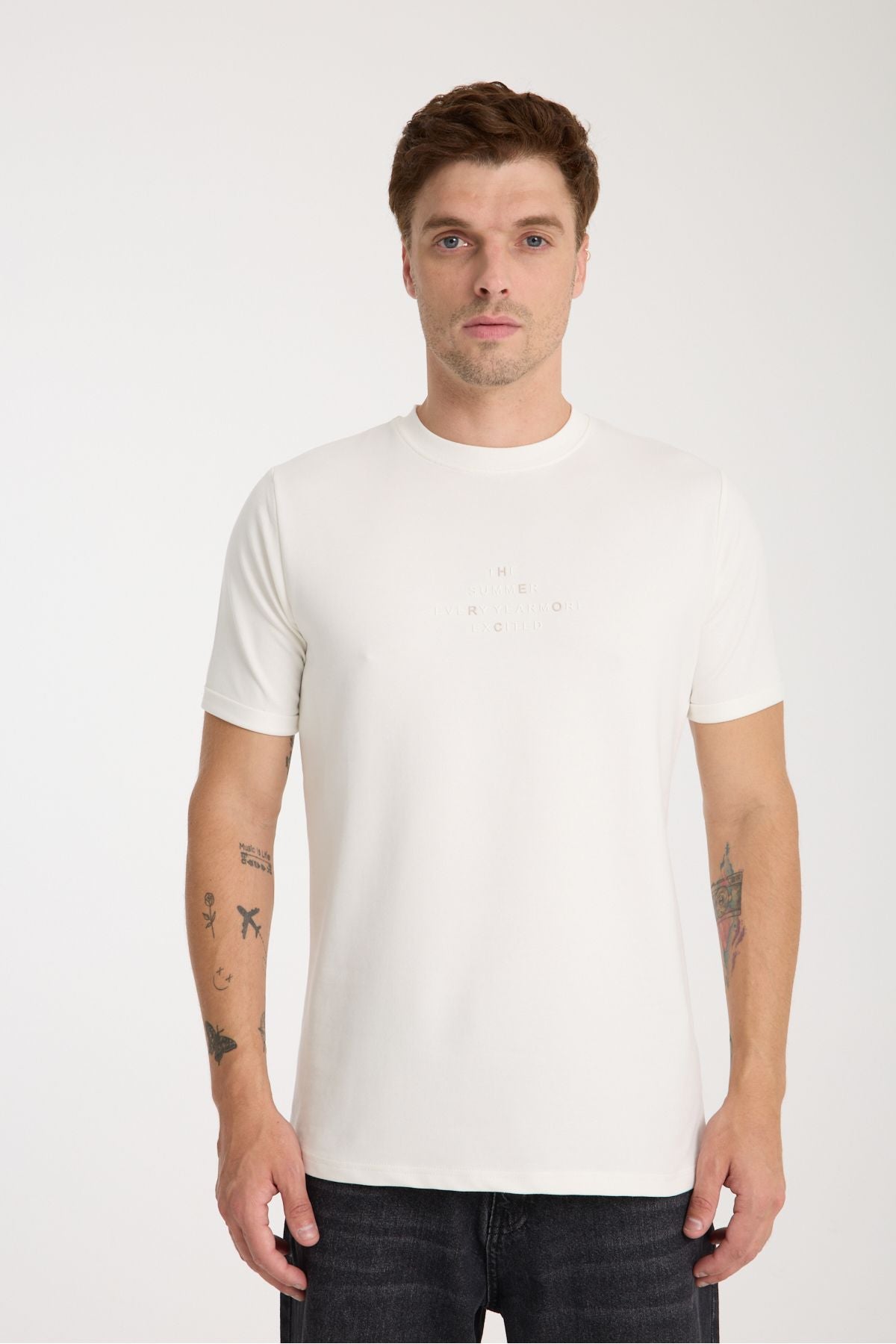 Frame Erkek Oversize Tişört Beyaz