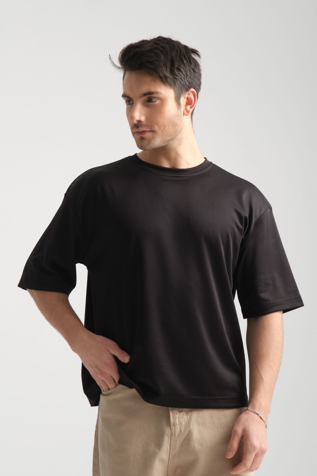Plume Erkek Basic Oversize Tişört Siyah
