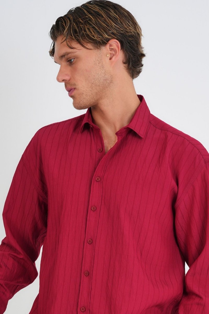 Alto Oversize Gömlek Bordo - Redline