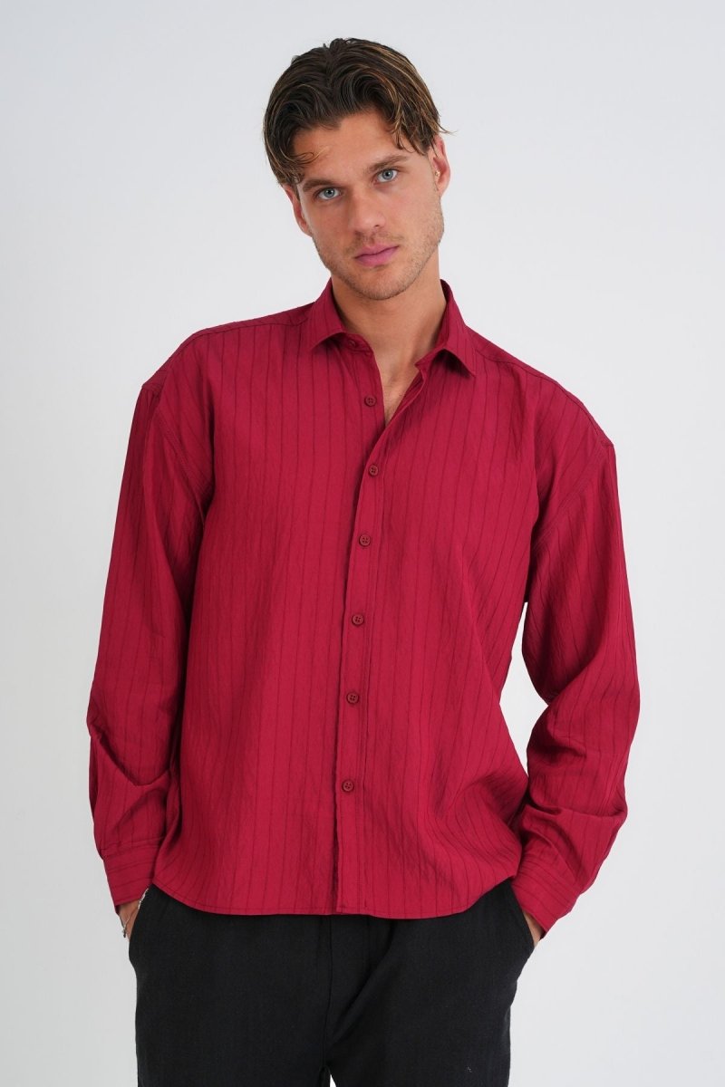 Alto Oversize Gömlek Bordo - Redline