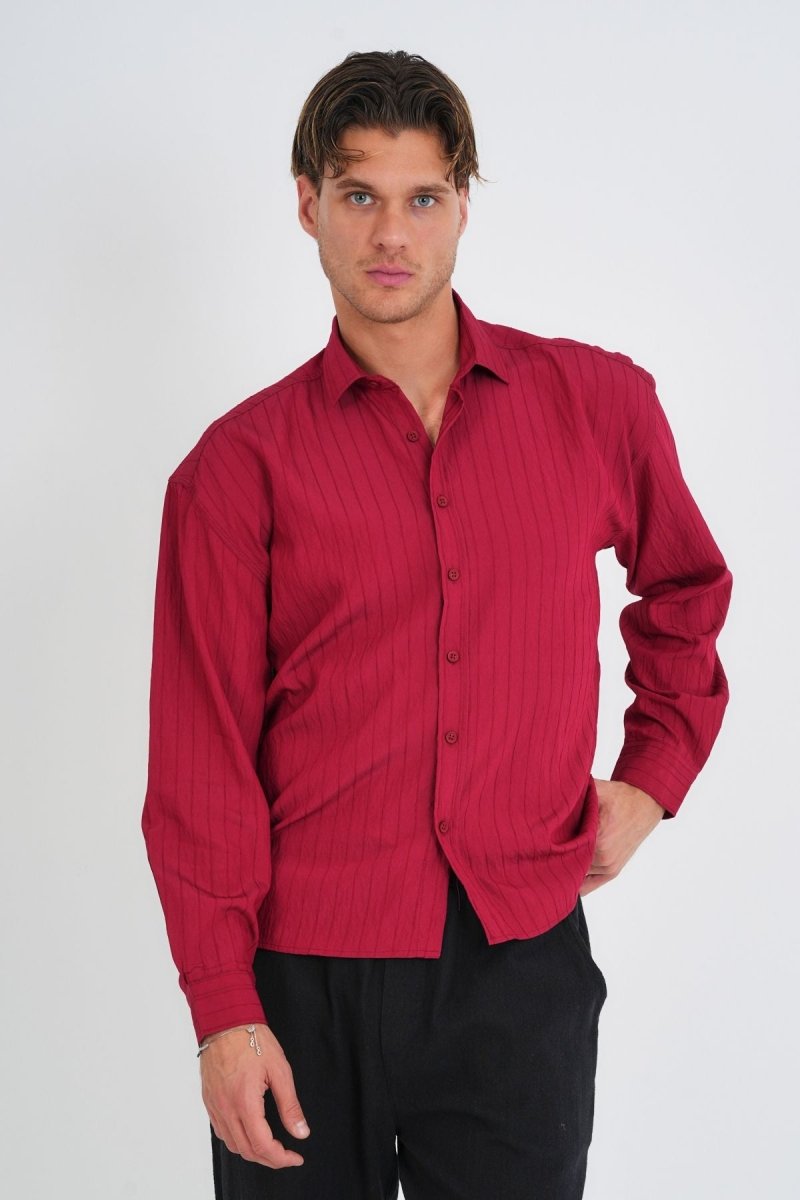 Alto Oversize Gömlek Bordo - Redline