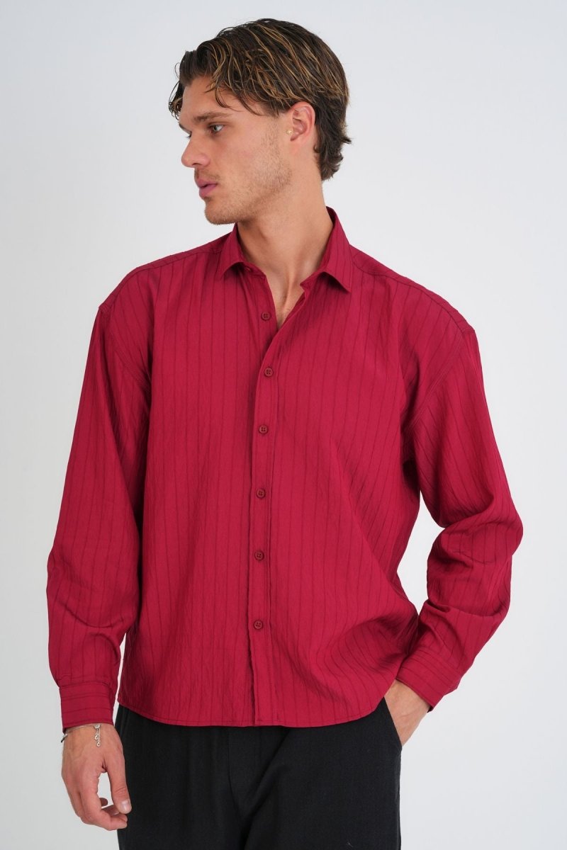 Alto Oversize Gömlek Bordo - Redline