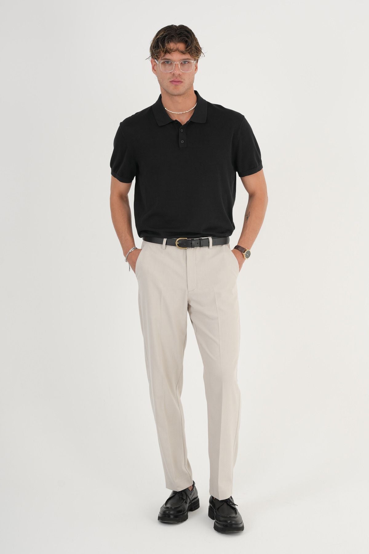 Comfort Slim Fit Kumaş Pantolon Bej