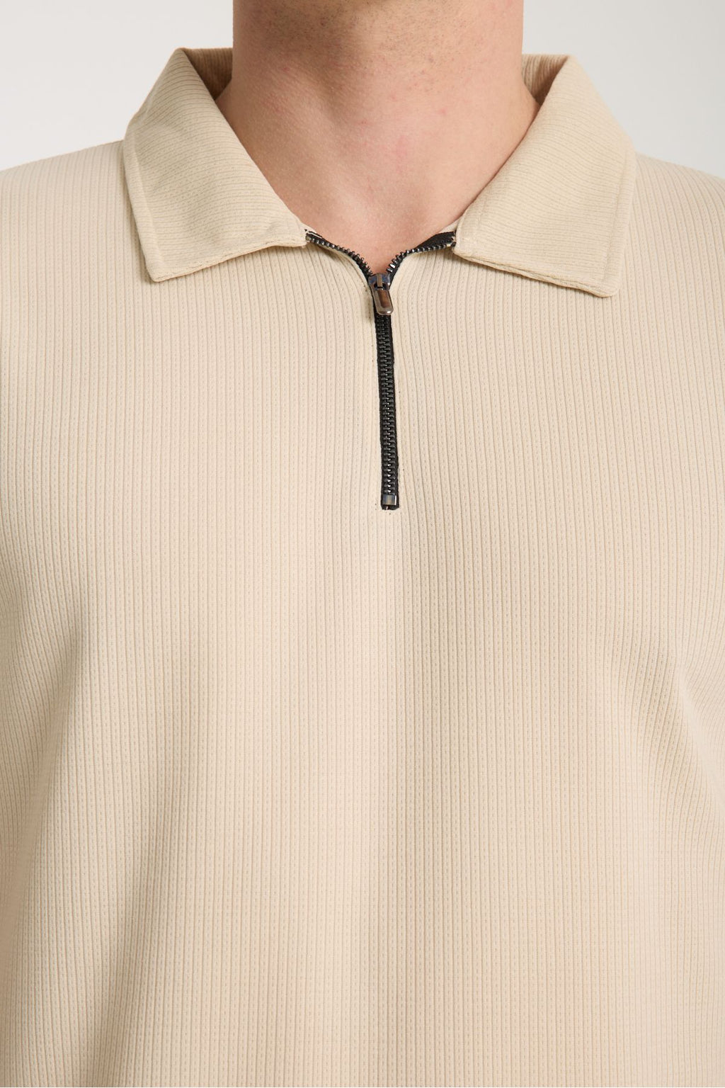 Verge Slim Fit Polo Yaka T-shirt Taş