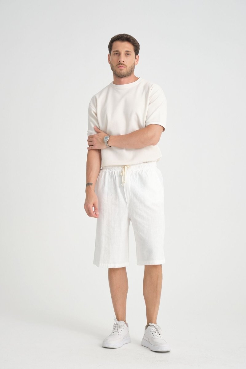 Baggy Fit Bermuda & Şort Beyaz - Redline