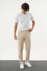 ARDEN Kışlık Kalın Slim Fit Kemerli Erkek Pantolon Bej