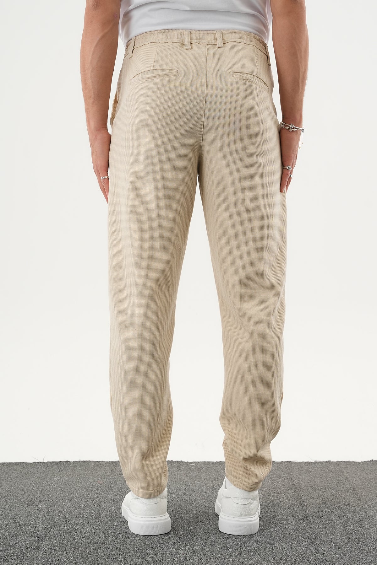 ARDEN Kışlık Kalın Slim Fit Kemerli Erkek Pantolon Bej