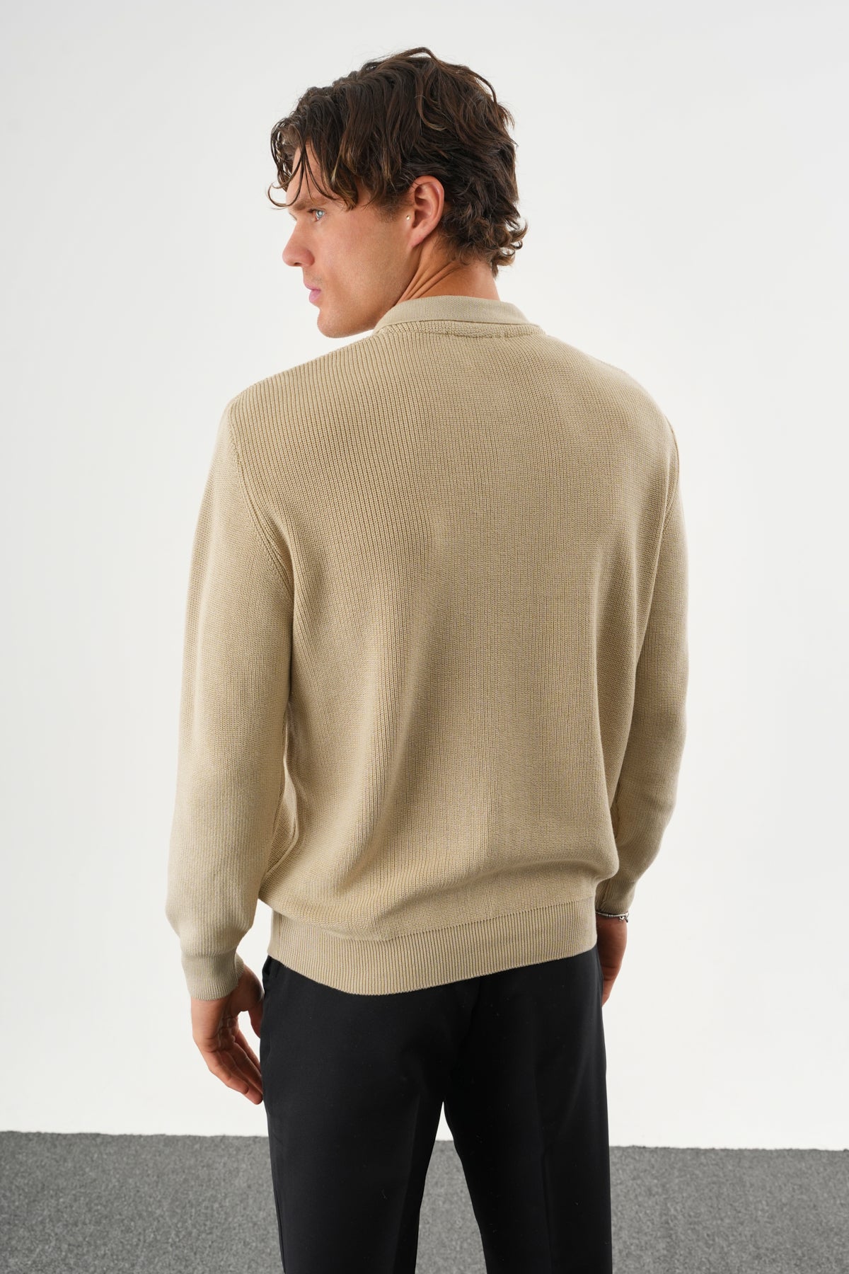 Holt Oversize Triko Uzun Kollu Kazak Bej