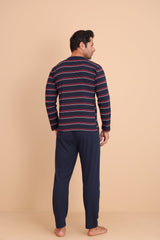 Brink Regular Bordo Erkek Uzun Kol Pijama Takımı - Redline