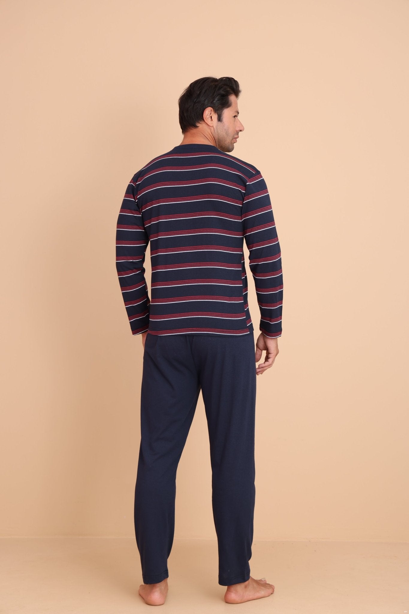 Brink Regular Bordo Erkek Uzun Kol Pijama Takımı - Redline