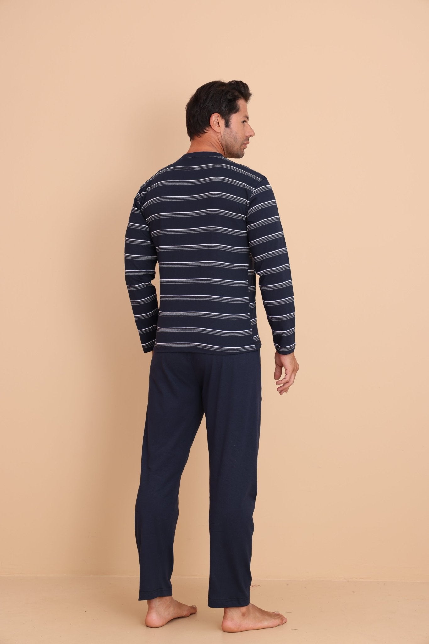 Brink Regular Lacivert Erkek Uzun Kol Pijama Takımı - Redline