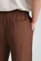Saga Keten Baggy Pantolon Kahve