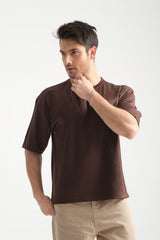 Plume Erkek Basic Oversize Tişört Kahverengi