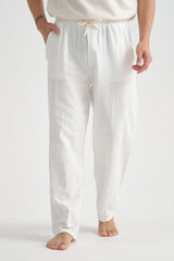 Comforted Erkek Baggy Rahat Pantolon Beyaz - Redline