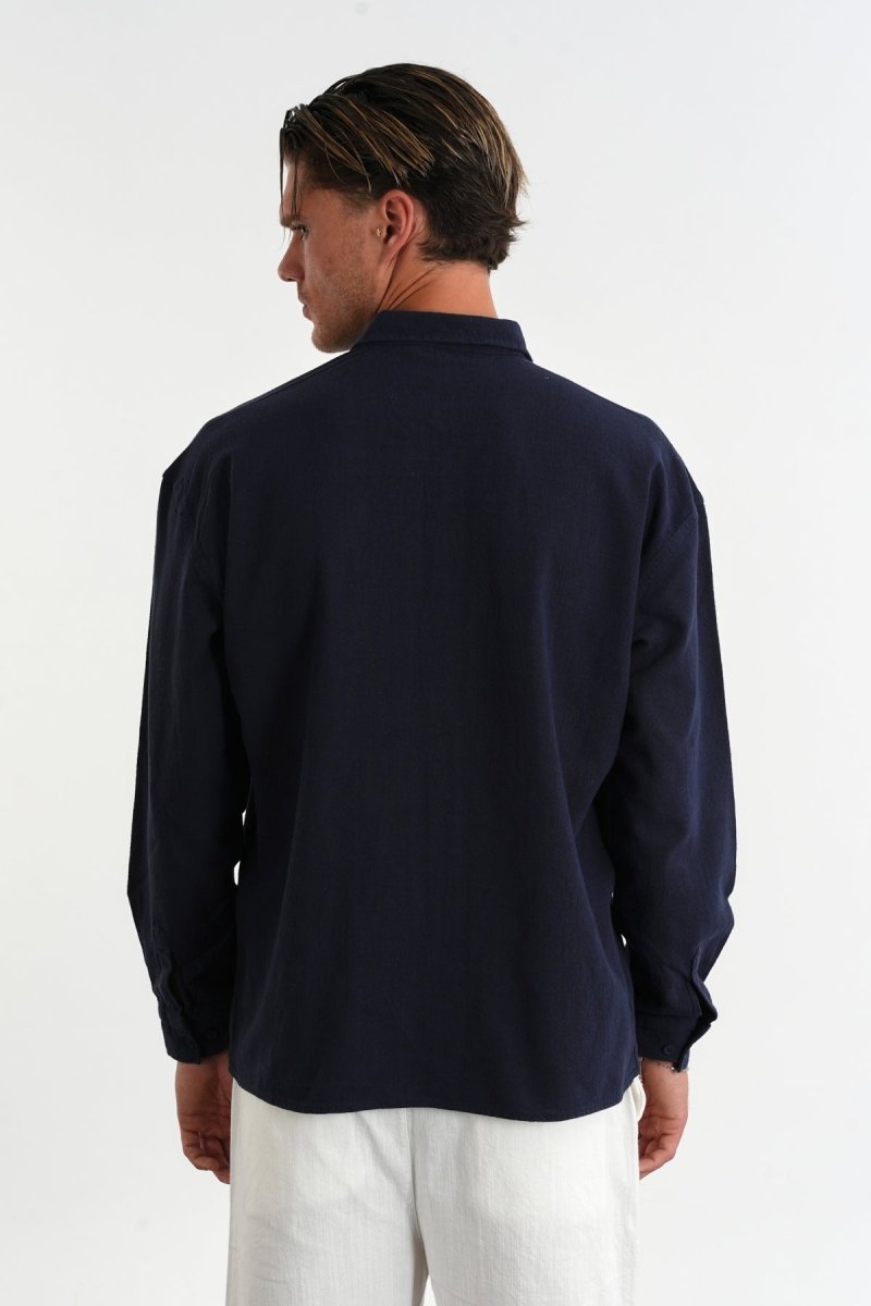 Comforted Oversize Gömlek Lacivert - Redline
