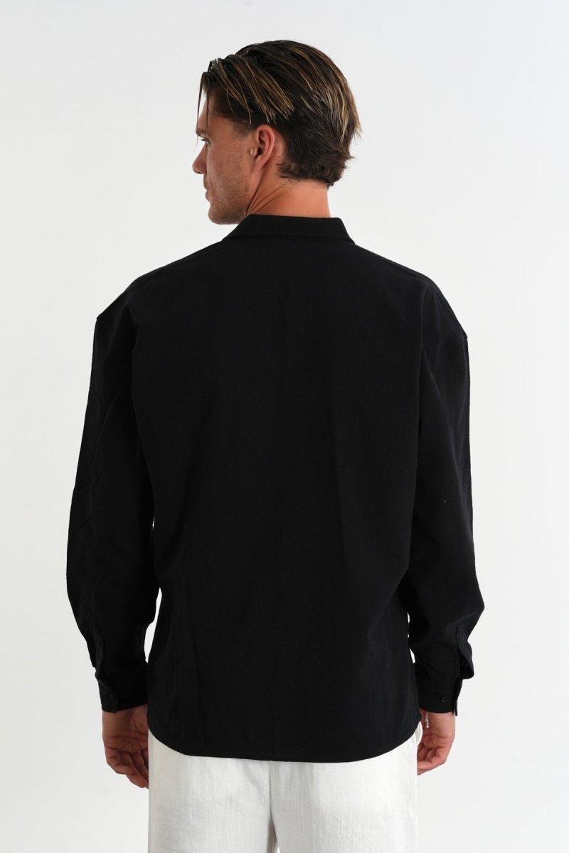 Comforted Oversize Gömlek Siyah - Redline