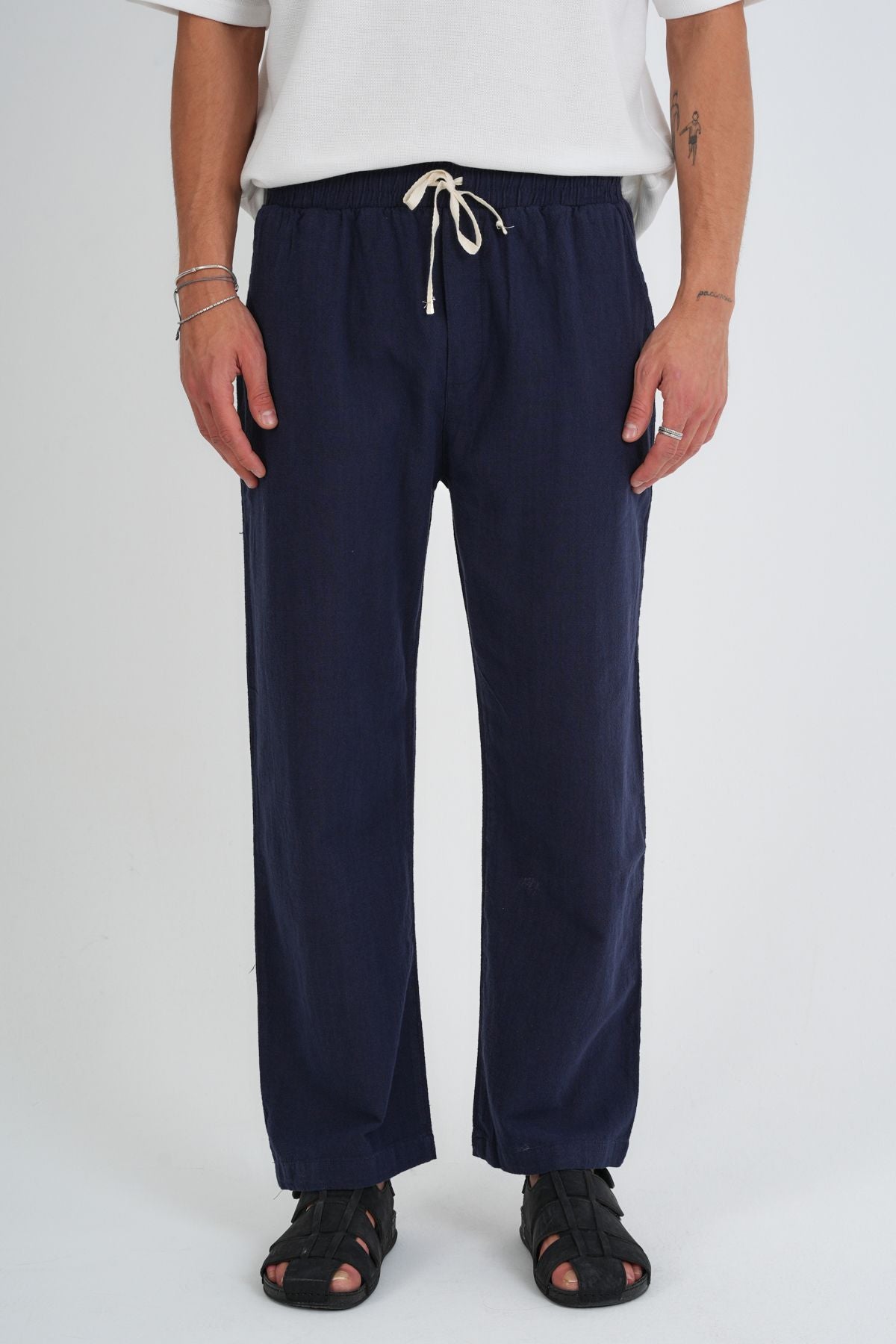 Comforted Erkek Baggy Keten Rahat Pantolon Bol Paça Yeni Sezon
