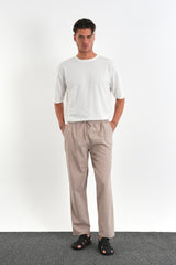 Defy Rahat Kalıp Keten Görünümlü Pantolon Toprak - Redline