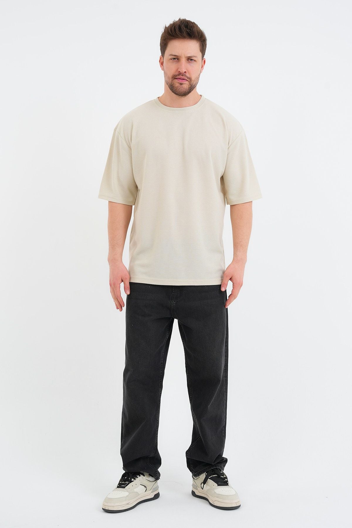 Sway Erkek Oversize Tişört Bej