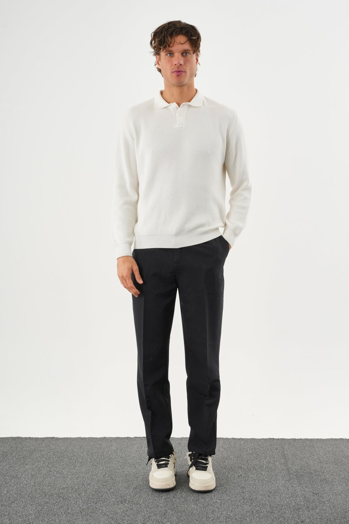 Holt Oversize Triko Uzun Kollu Kazak Ekru