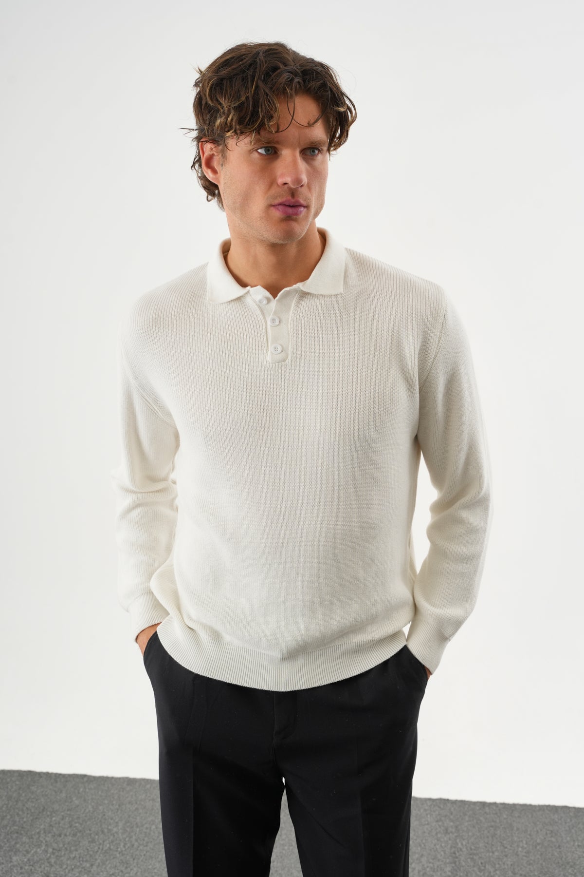 Holt Oversize Triko Uzun Kollu Kazak Ekru