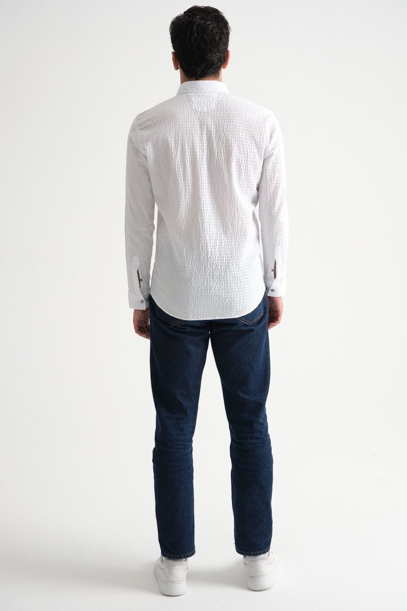 Erkek %100 Pamuk Yazlık Regular Fit Gömlek 2641 Beyaz - Redline