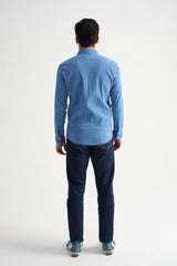 Erkek %100 Pamuk Yazlık Regular Fit Gömlek 2641 Mavi - Redline