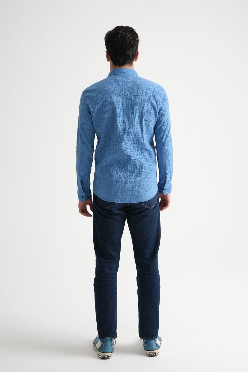 Erkek %100 Pamuk Yazlık Regular Fit Gömlek 2641 Mavi - Redline