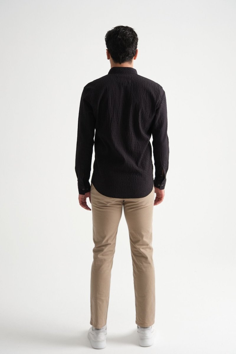 Erkek %100 Pamuk Yazlık Regular Fit Gömlek 2641 Siyah - Redline