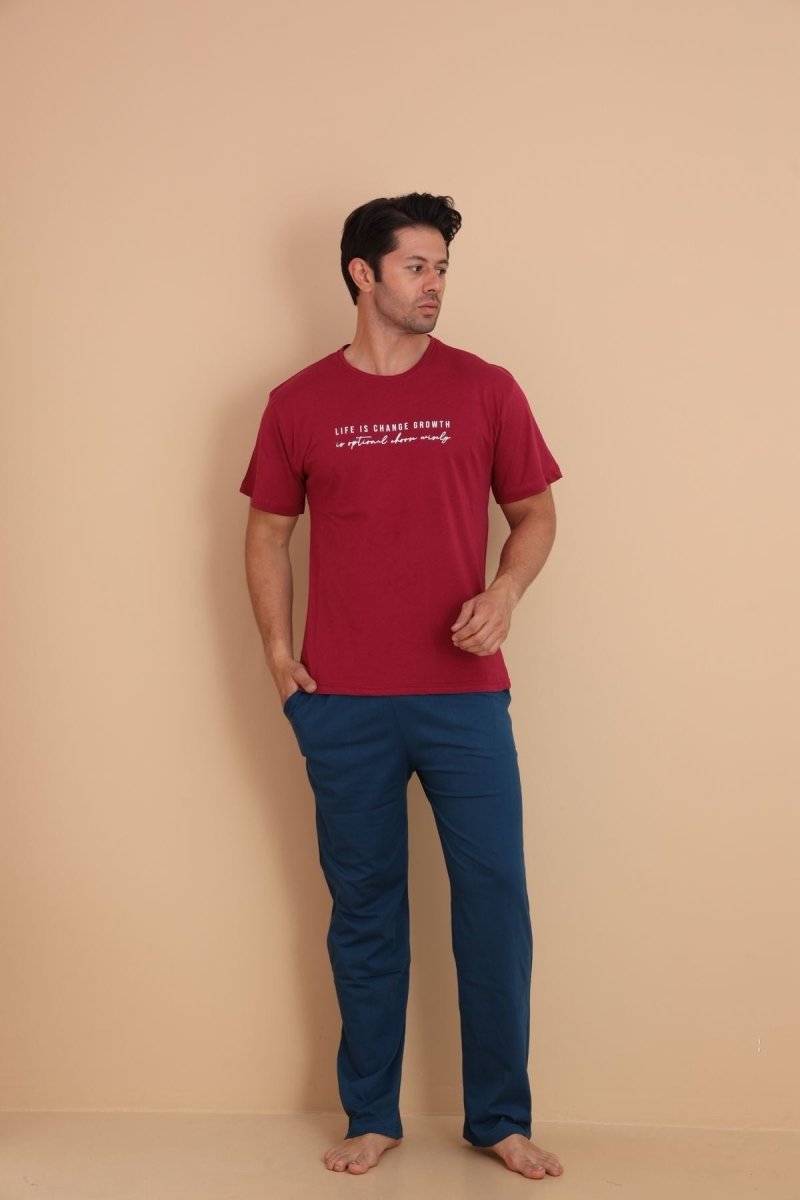 Erkek Kısa Kol Pijama Takımı Kırmızı - Redline