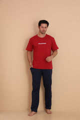 Erkek Kısa Kol Pijama Takımı Kırmızı - Redline