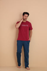 Erkek Kısa Kol Pijama Takımı Kırmızı - Redline