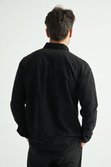 Erkek Regular Fit Kadife Kışlık Gömlek Siyah - Redline