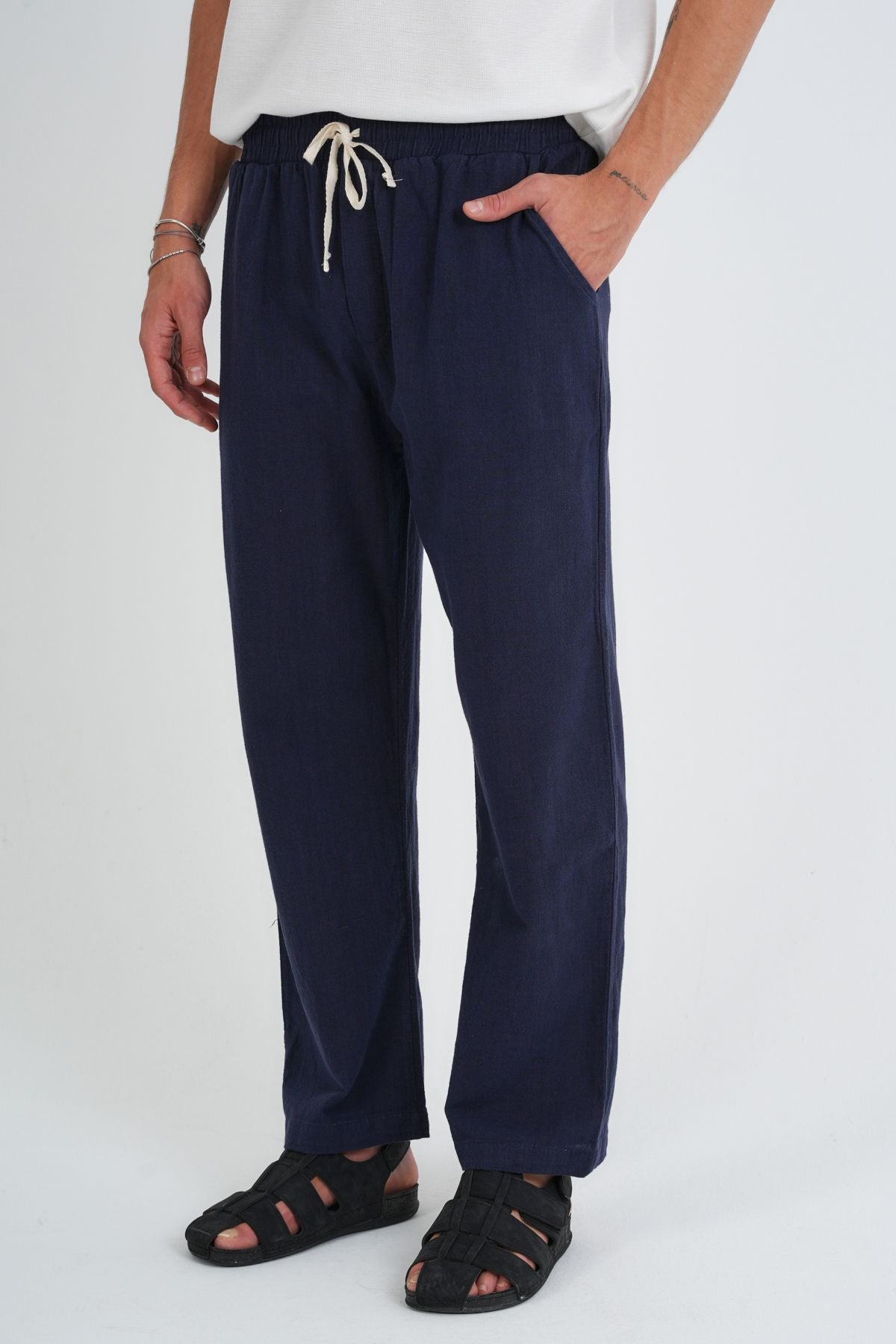 Comforted Erkek Baggy Keten Rahat Pantolon Bol Paça Yeni Sezon