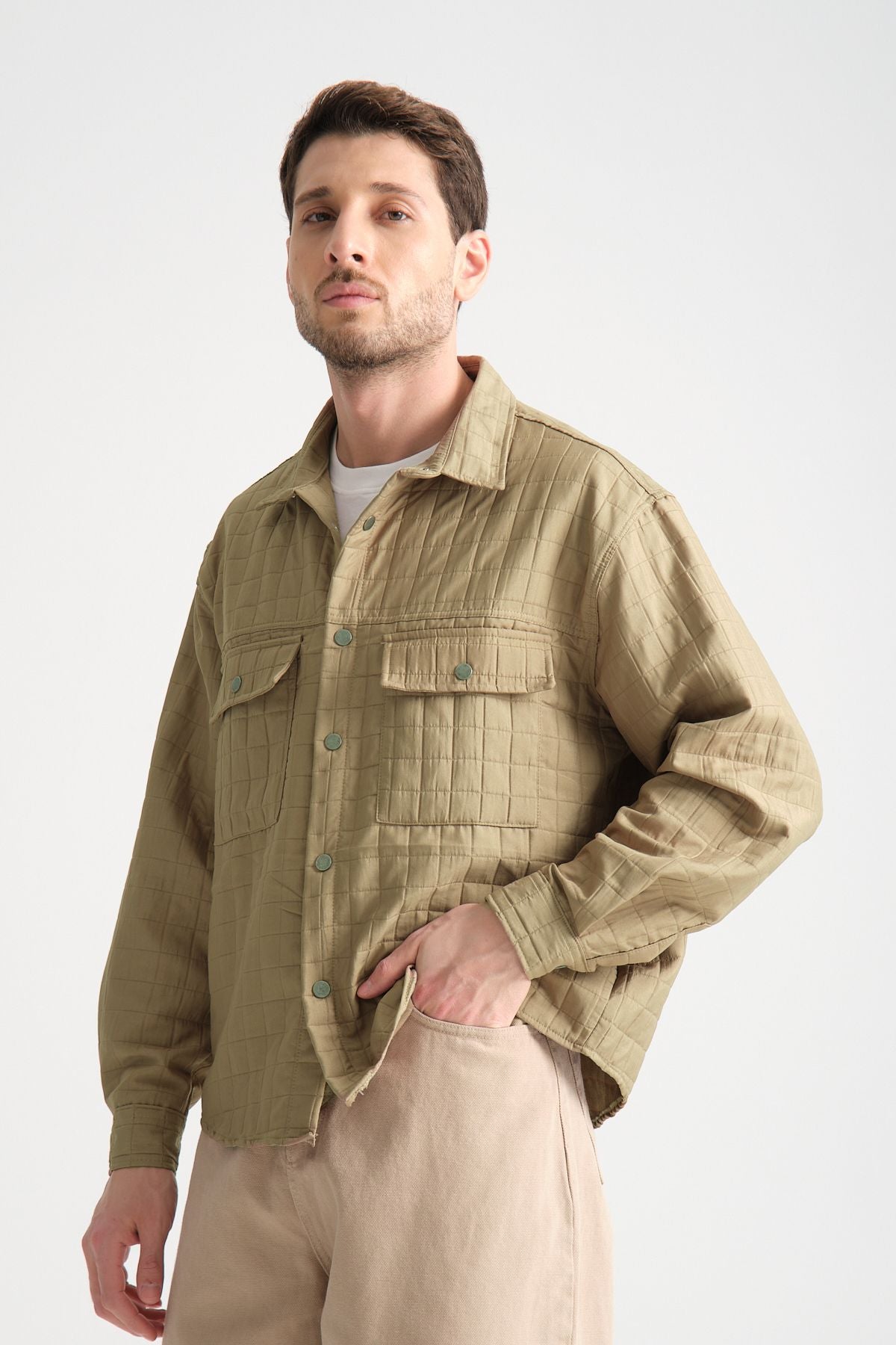 Grit Erkek Oversize Ceket Haki