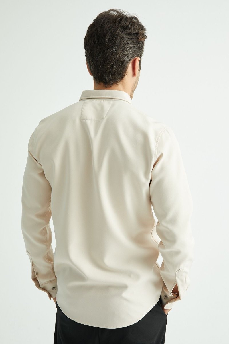Flex Slim Fit Gömlek Bej - Redline
