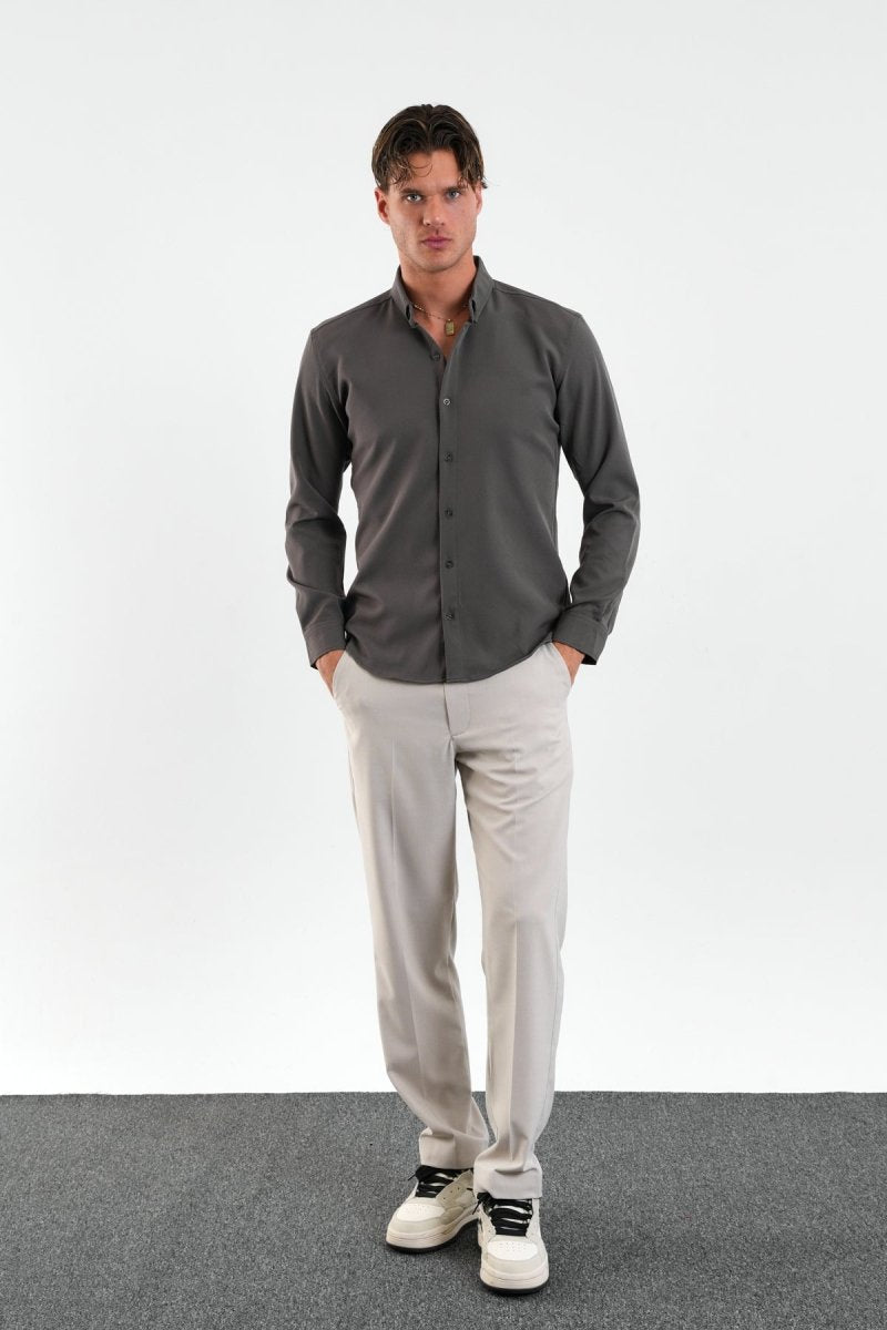Flex Slim Fit Gömlek Füme - Redline