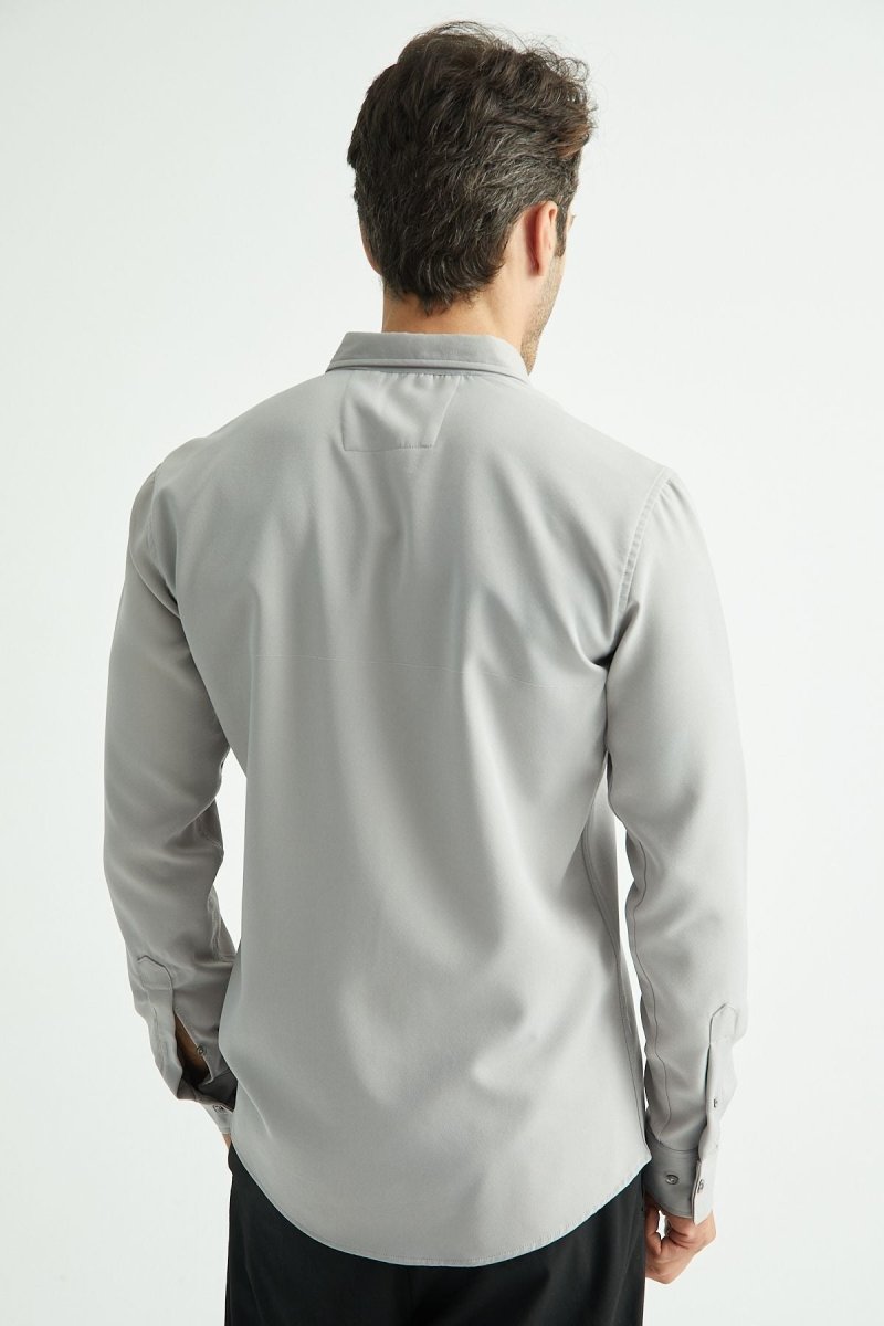 Flex Slim Fit Gömlek Gri - Redline