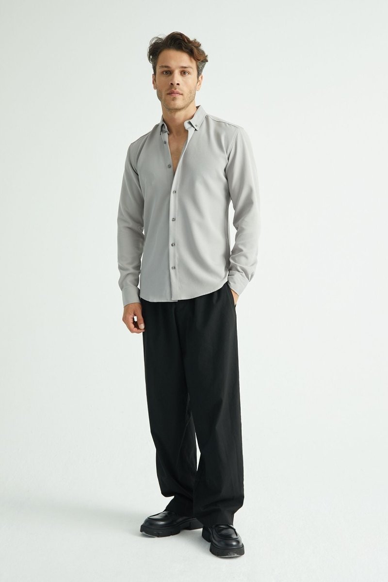 Flex Slim Fit Gömlek Gri - Redline