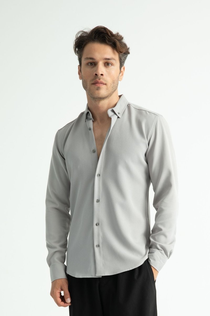 Flex Slim Fit Gömlek Gri - Redline