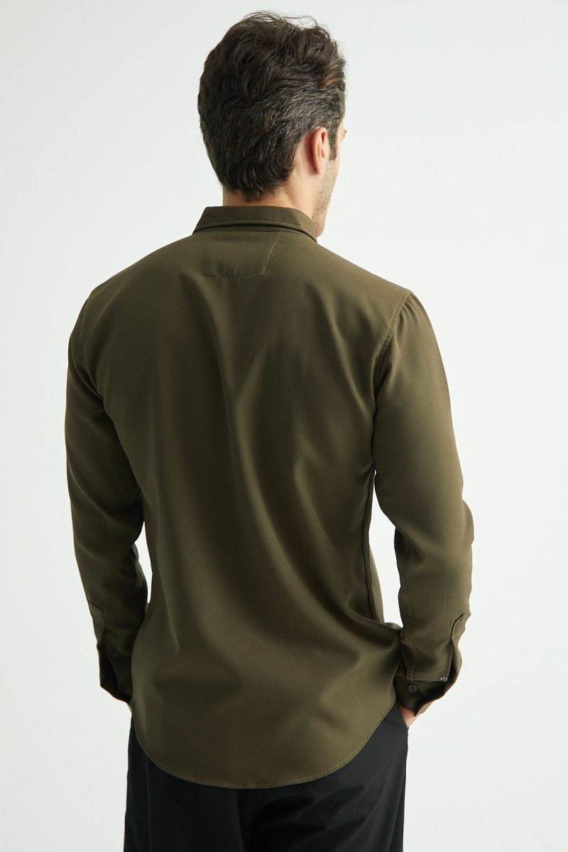 Flex Slim Fit Gömlek Haki - Redline