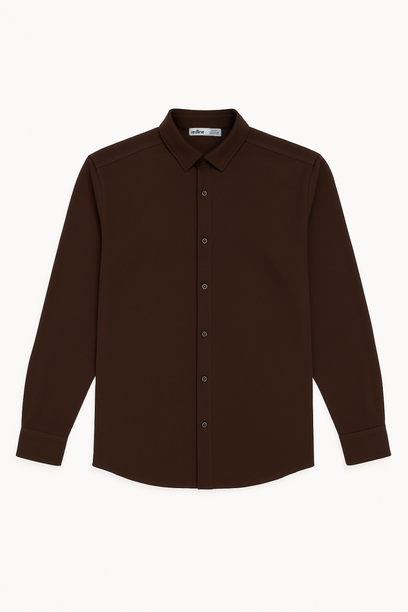 Flex Slim Fit Gömlek Kahve - Redline
