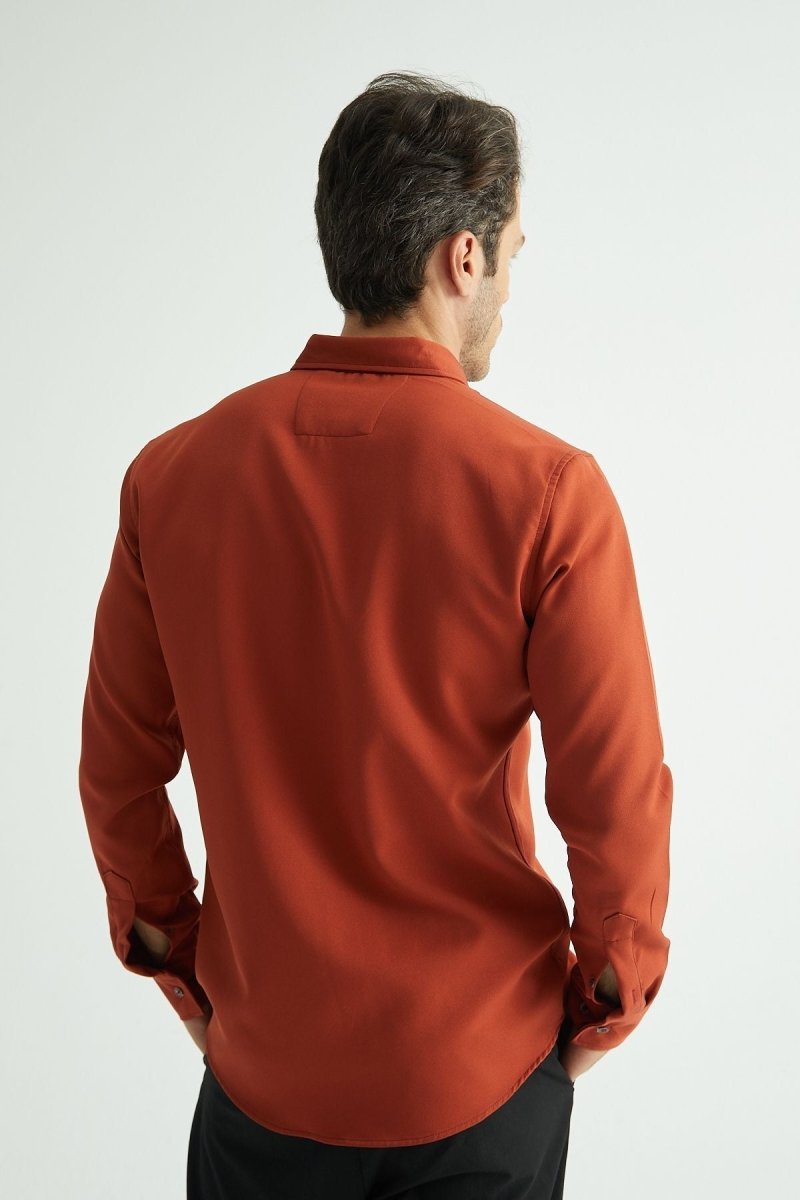 Flex Slim Fit Gömlek Kiremit - Redline